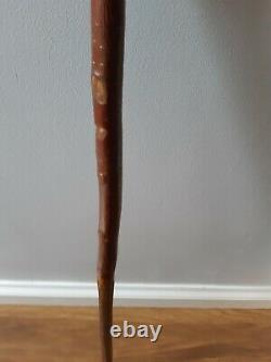Vintage Wooden Walking Stick Antler Horn Handle