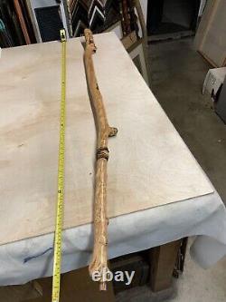 Vintage Wooden Walking Stick Trekking Cane Signed Steve 51.5 Natural Wood