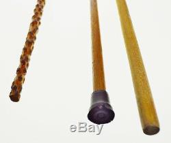 Vintage Wooden Walking Sticks Canes Set of 3