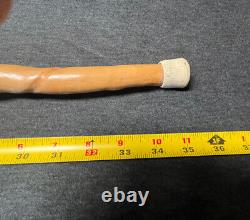 Vintage twisted wood antler handle walking stick cane 36