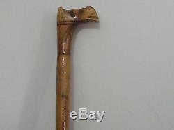 Vintage wooden walking stick antique carved camel Middle East Palestine (mo)