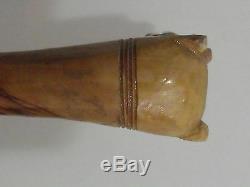Vintage wooden walking stick antique carved camel Middle East Palestine (mo)