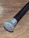 Vtg Sterling Silver Birmingham Dalman & Narborough Floral Repousse Walking Cane