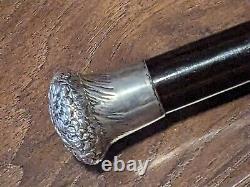 Vtg Sterling Silver Birmingham Dalman & Narborough Floral Repousse Walking Cane