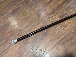 Vtg Sterling Silver Birmingham Dalman & Narborough Floral Repousse Walking Cane