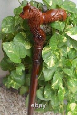 WALKING STICK, Wolf Carved Cane Wooden Walking Stick Cane handmade wood crafted