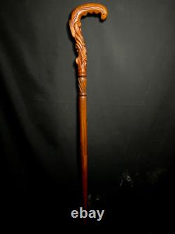 WALKING STICK Wooden Cross Hand Carved Cane Wood crafted Handmade Items Gifts