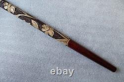 WOLF'S BITE 36 Gorgeous Hand Carved Wooden Linden WALKING STICK Cane Ukraine