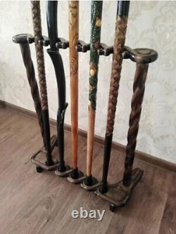 Walking Cane Stand Solid Golf Clubs Display Entryway Stick Holder Wooden Storage