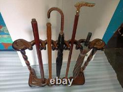 Walking Cane Stand Solid Golf Clubs Display Entryway Stick Holder Wooden Storage