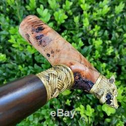 Walking Cane Walking Stick Handmade Wooden Cane Stabilized in Cactus Juice Y37
