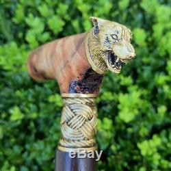 Walking Cane Walking Stick Handmade Wooden Cane Stabilized in Cactus Juice Y37