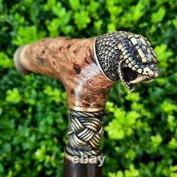 Walking Cane Walking Stick Handmade Wooden Cane Stabilized in Cactus Juice Y63