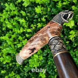 Walking Cane Walking Stick Handmade Wooden Cane Stabilized in Cactus Juice Y63