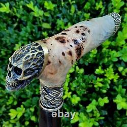 Walking Cane Walking Stick Handmade Wooden Cane Stabilized in Cactus Juice Y70