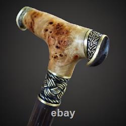 Walking Cane Walking Stick New Wooden Burl Cane Handmade gift L95