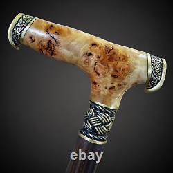 Walking Cane Walking Stick New Wooden Burl Cane Handmade gift L95