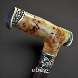 Walking Cane Walking Stick New Wooden Burl Cane Handmade gift L95