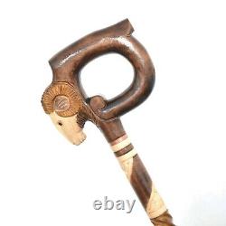 Walking Cane Walking Stick Wood Wooden Handcrafted Handmade Woodcarving Animals