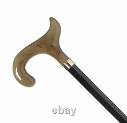 Walking Stick Cane Wooden Handmade with Handle gift Horn Derby Vintage Style