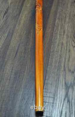 Walking Stick Cane Wooden Walking Cane Handmade Cockatoo Parrot Orange