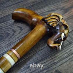 Walking Stick Cane Wooden Walking Cane Handmade Hand Carving Elephant