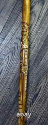 Walking Stick Cane Wooden Walking Cane Handmade Hand Carving Elephant