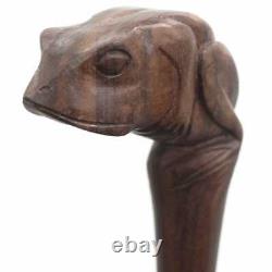 Walking Stick Cane Wooden Walking Cane Handmade Hand Carving Frog Head Style