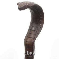Walking Stick Cane Wooden Walking Cane Handmade Hand Carving Snack Head Style