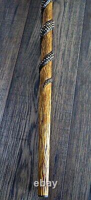 Walking Stick Cane Wooden Walking Cane Handmade Hand Carving Snake new