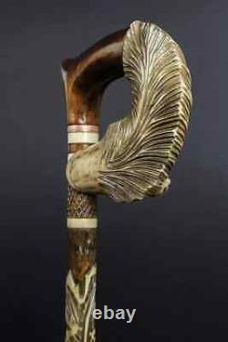 Walking Stick Carved WOLF Artisan Cane Wooden WOLF Handmade Exclusive Victorian