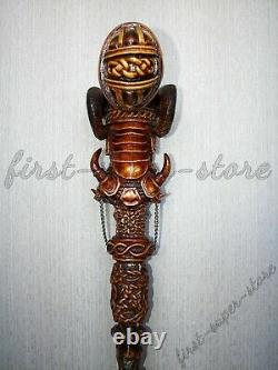 Walking Stick Viking Hand Crafted Wooden Cane Original Handmade Unique