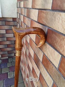 Walking Stick Wooden BURL Handmade Men's Accessories Cane Assembled Horn Cane