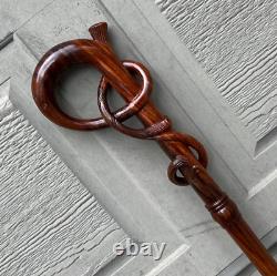 Walking Stick Wooden Cane Handmade Carving Wooden walking stick Hand Carved