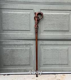 Walking Stick Wooden Cane Handmade Carving Wooden walking stick Hand Carved