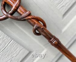 Walking Stick Wooden Cane Handmade Carving Wooden walking stick Hand Carved