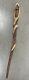 Walking Stick Wooden Hand Carved Snake Walking Cane Cobra Stick 47inches