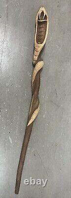 Walking Stick Wooden Hand Carved Snake Walking Cane Cobra Stick 47inches