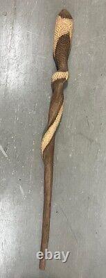 Walking Stick Wooden Hand Carved Snake Walking Cane Cobra Stick 47inches