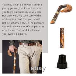 Walking Stick for Women Fox Wooden Fashionable Walking Cane for Ladies Hand