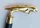 Walking Stick With Brass Jaguar Handle Brass And Wooden Cane