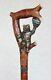 Walking Can Bear And Hive Wooden Cane Walking Stick Handmade Carved Stick Nw63