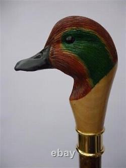 Walking stick Teal bird handle hand carved walking cane teal wooden stick gift A