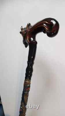 Walking stick canes Handmade wooden cane Walking stick American buffalo Cane