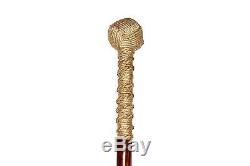 Walking stick top jute crafted wooden staff handmade collectible nautical 2 fold