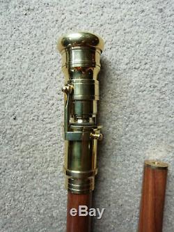 Walking stick wooden with built-in telescope