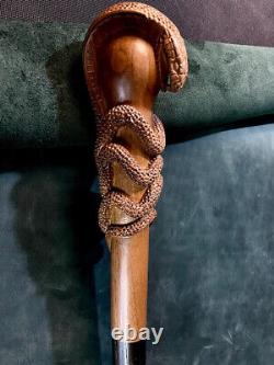 Walnut Snake Cobra Walking Stick Cane Wooden Stick High Quality handmade style