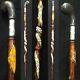 Wand Handle And Silver Detailed Special Wooden Cane, Handmade Walking Stick