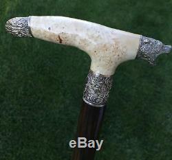 White Grizzly BURL Wooden Handmade Cane Walking Stick Unique Accessories Canes