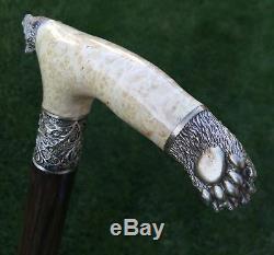 White Grizzly BURL Wooden Handmade Cane Walking Stick Unique Accessories Canes